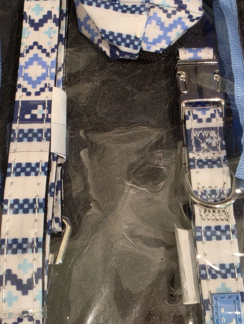 Scout Dog Lover SMALL Walk Set - Knit Happens, Blue & White Print